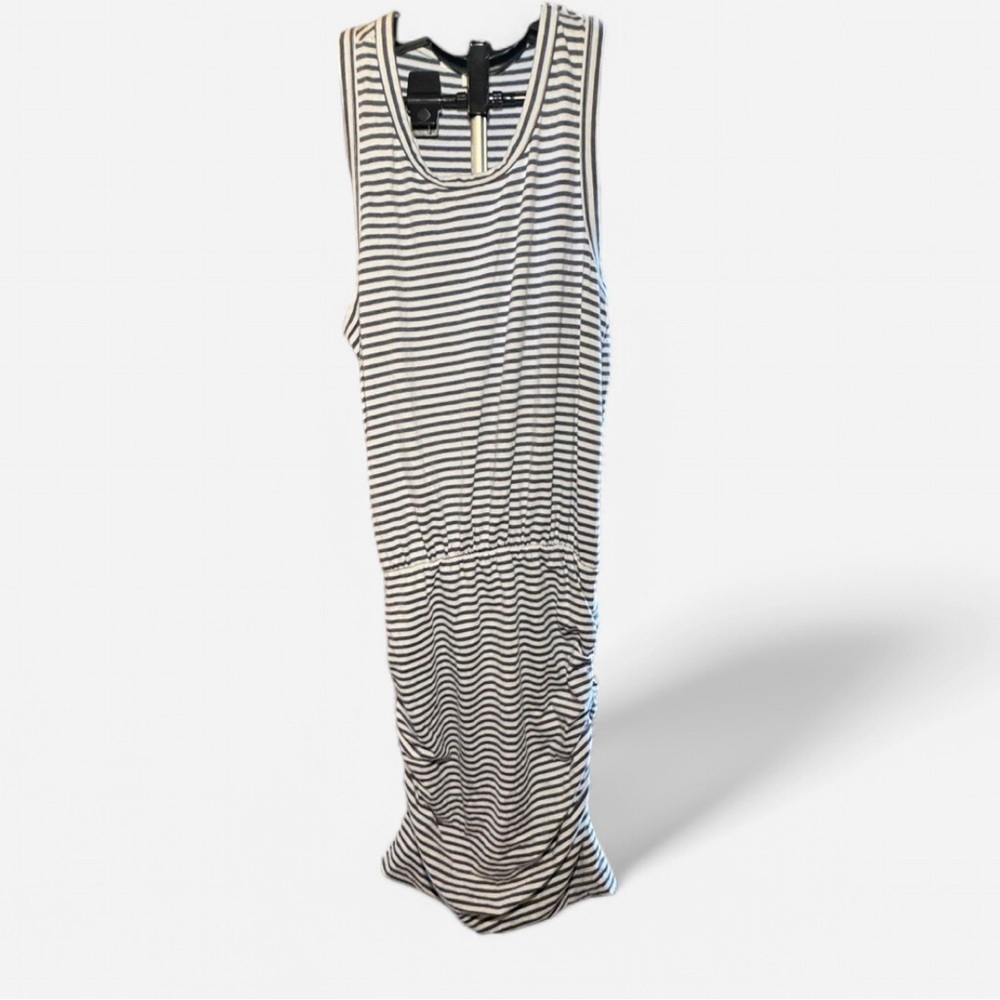 Sundry By Anthropologie Striped Sleeveless Racerback Ruched Skirt Mini Dress